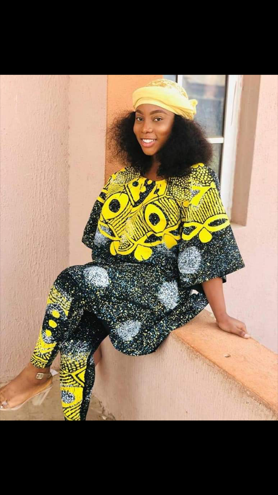 ADIRE bubu top with strong leggings and gowns