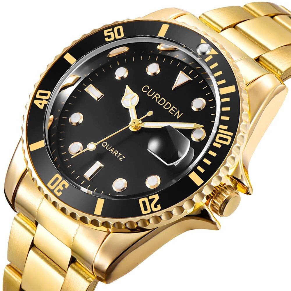 Fashion steel band calendar quartz watch